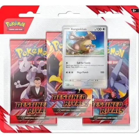 Pokemon - Scarlet & Violet - Destined Rivals -  (Kangaskhan) 3 Pack Blister