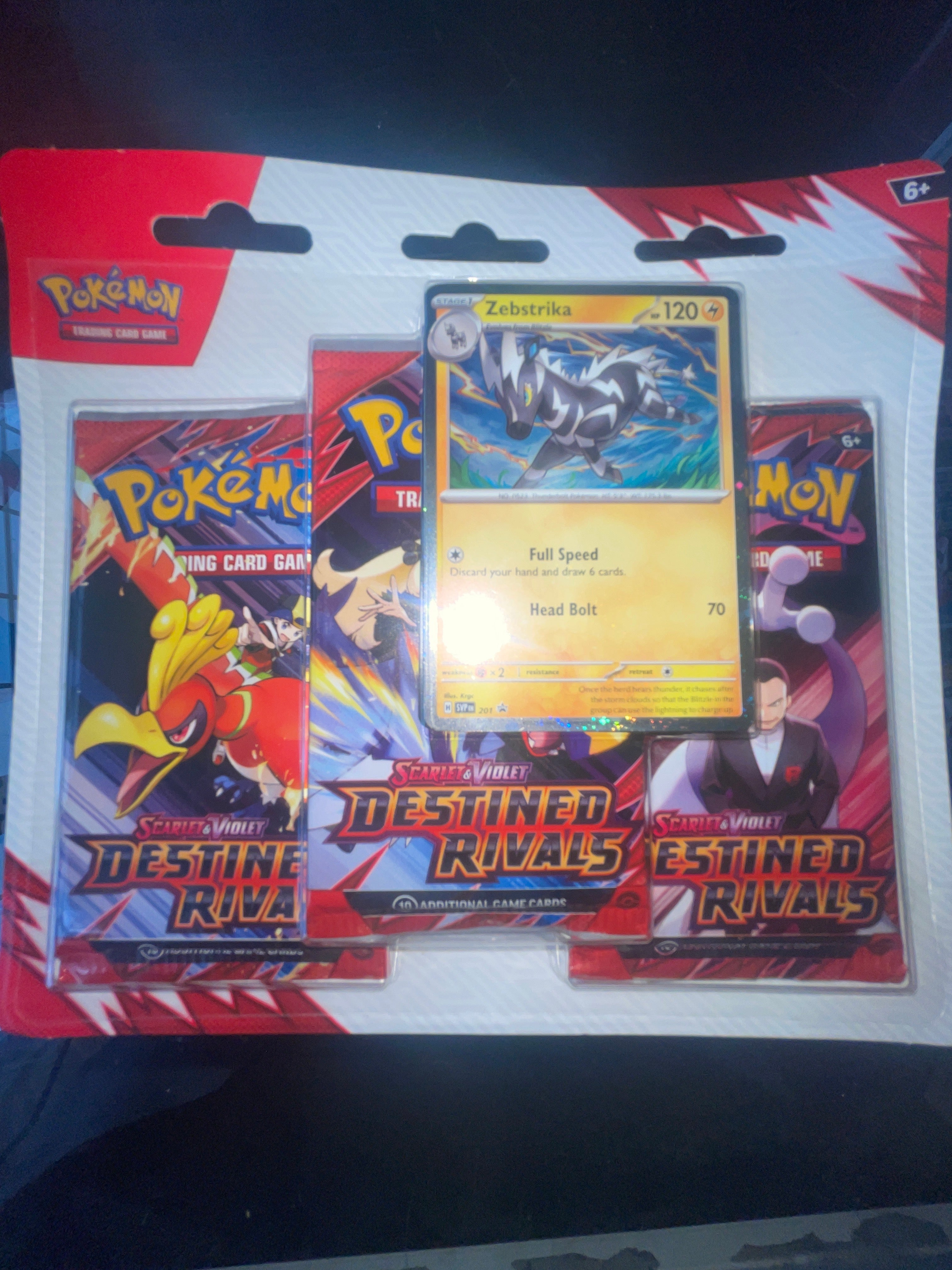 Pokemon - Scarlet & Violet - Destined Rivals - (Zebestrika) 3 Pack Blister